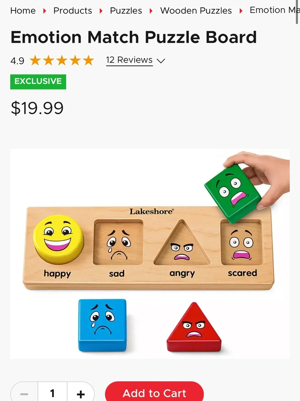 Emotion Match Puzzle Board - Multi-Color